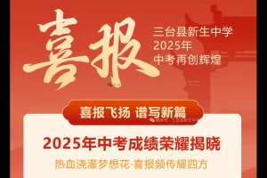 2025年三台县新生中学中考成绩升学率(中考喜报)
