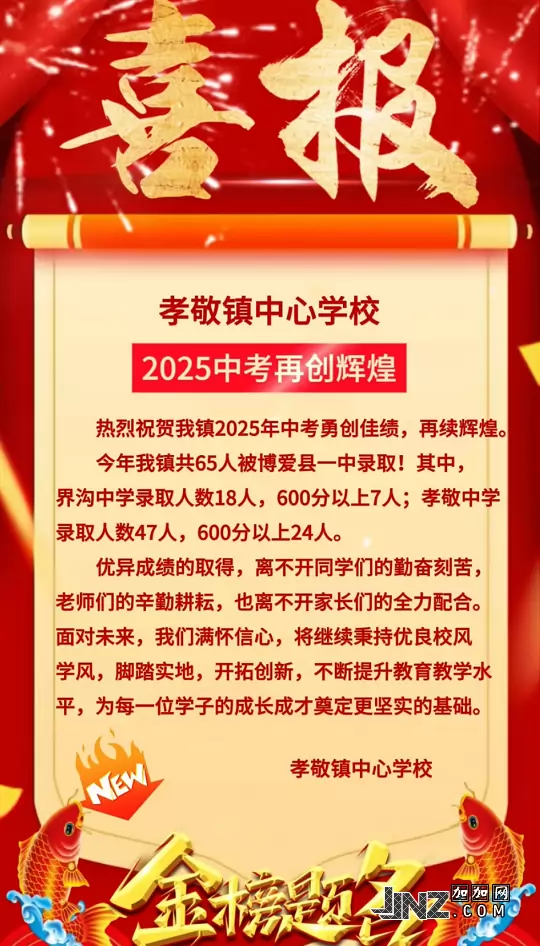 2025年孝敬镇中心学校中考成绩升学率(中考喜报)
