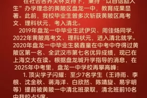 2025年武汉市黄陂区盘龙一中中考成绩升学率(中考喜报)