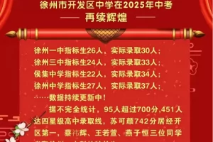 2025年徐州市开发区中学中考成绩升学率(中考喜报)