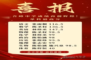 2025年永春吾峰中学中考成绩升学率(中考喜报)