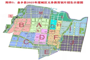 2025年金乡县小学、初中招生学区划分范围一览表
